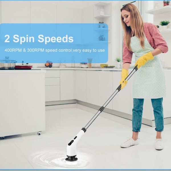 Elektrische Reinigungsbürste 9-in-1 - Elektro Schrubber für Bad, Küche & Fliesen - Mit 9 Aufsätzen für gründliche Reinigung - Akku betrieben & wasserfest