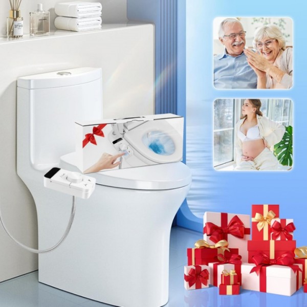 Bidet Toilet Attachment with Dual Nozzles