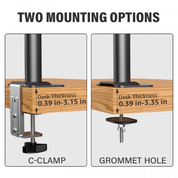 Dual Monitor Desk Mount Ergonomic Height Adjustable Stand