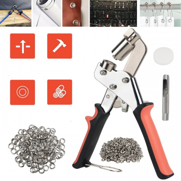 Heavy Duty Stainless Steel Eyelet Punch Pliers for Multiple Materials