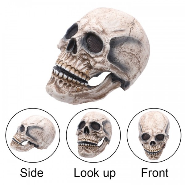 Realistic Skull Mask Latex with Moving Jaw for Halloween Cosplay