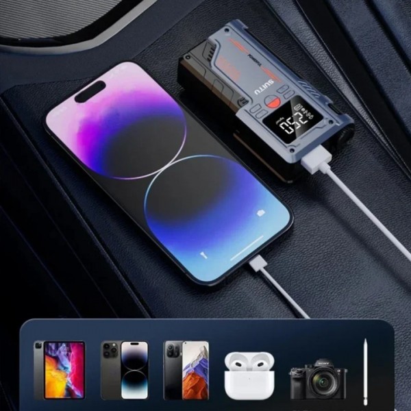 12V Car Jump Starter & Air Compressor with LED