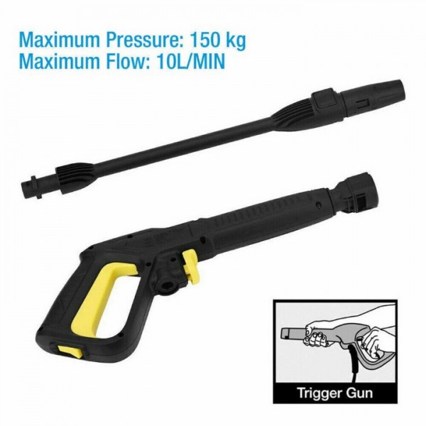 High Pressure Power Washer Spray Gun Jet Lance Tri...