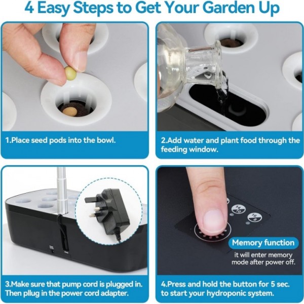 Indoor Hydroponic Growing System with LED Light