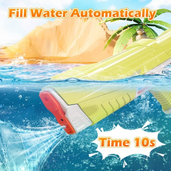 Elektrische Hochdruck-Wasserpistole für Kinder & Erwachsene - Extra starke Wasserpumpe für Sommer-Spaß - Robuster Wasserspritz-Spielzeug mit Tank