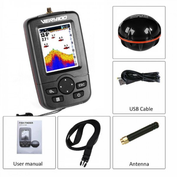 Kabelloser Fischfinder mit Sonarsensor Reichweite 100 Meter