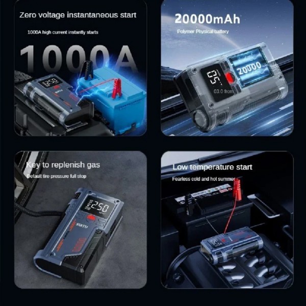 12V Car Jump Starter & Air Compressor with LED