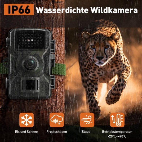 4K 32MP Waterproof No-Glow Night Vision Hunting Trail Camera