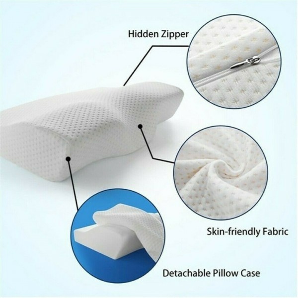 Comfortable Memory Foam Pillow Cervical Health Pillow fr Neck Support Anti Snore