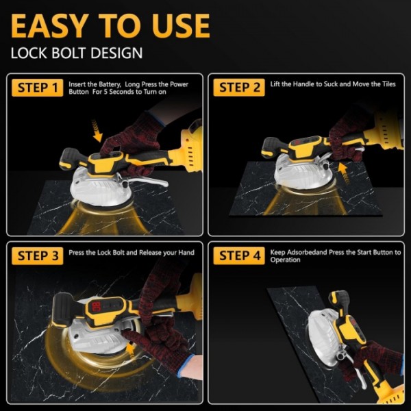 Tile Vibration Tool with 6 Adjustable Speeds