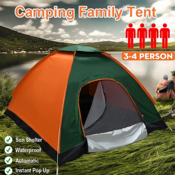 Automatic tent camping tent pop-up 3-4 person throw tent outdoor family tent