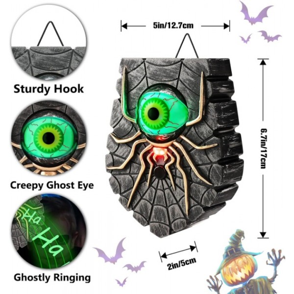Halloween Zombie Eye Doorbell Decoration for Spooky Home Parties