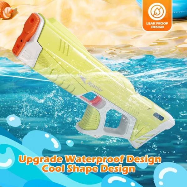 Elektrische Hochdruck-Wasserpistole für Kinder & Erwachsene - Extra starke Wasserpumpe für Sommer-Spaß - Robuster Wasserspritz-Spielzeug mit Tank