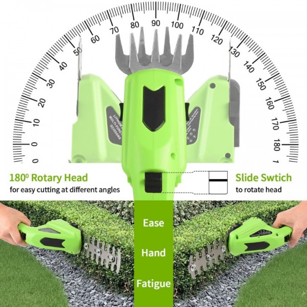 Cordless Hedge Trimmer and Grass Shear with Powerful Motor