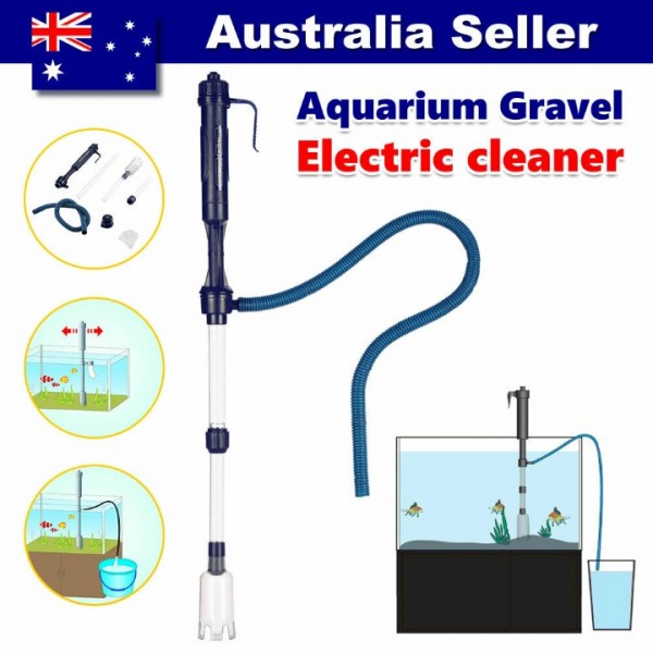 Electric Gravel Vacuum Cleaner Pump Aquarium Fish Tank Water Change Siphon
