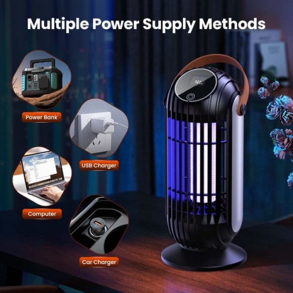 Mosquito Killer Lamp Electric Rechargeable Zapper Bug Fly Insect Trap UV Light