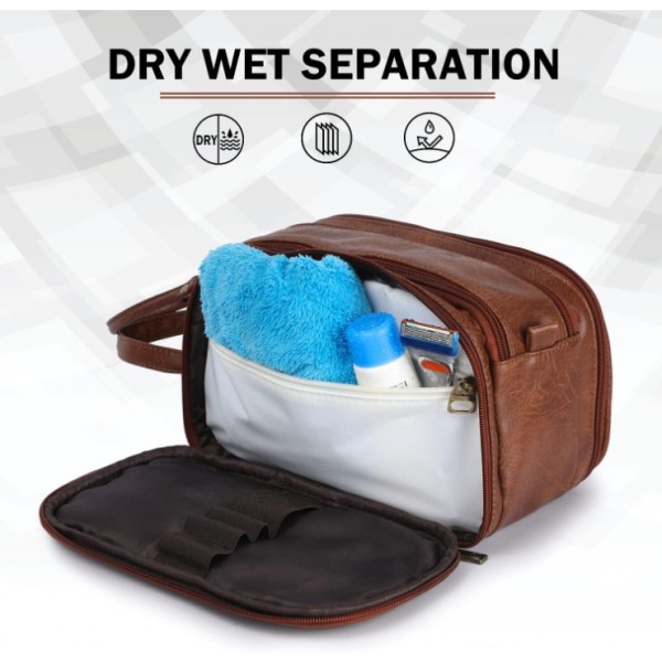 Unisex - toilet bag extra large, washbag, PU Leather / Water-Resistant