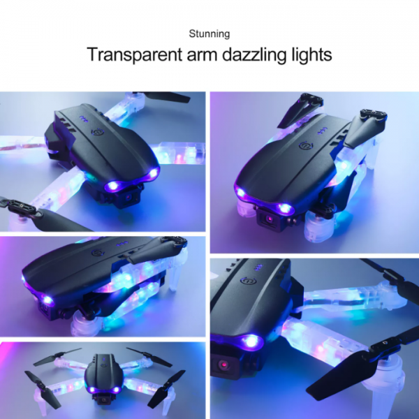E99 LED Dual Camera Foldable Drone with 2 Batteries