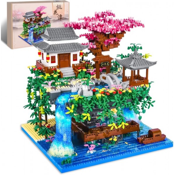 Chinese Architecture Building Blocks with LED Light Set