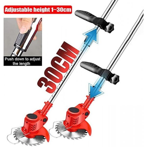 12V Cordless Lawn Mower – 650W Adjustable Grass Trimmer