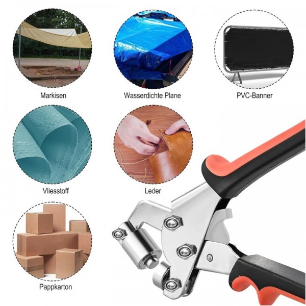 Heavy Duty Stainless Steel Eyelet Punch Pliers for Multiple Materials