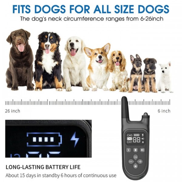 1000M Hund Ausbildung Stromschlag Erziehungshalsband Hunde Vibration Ton e-Shock