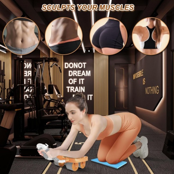 Abs Abdominal Wheel Roller Ab Core Body Training Strength Fitness Gym Exerciser