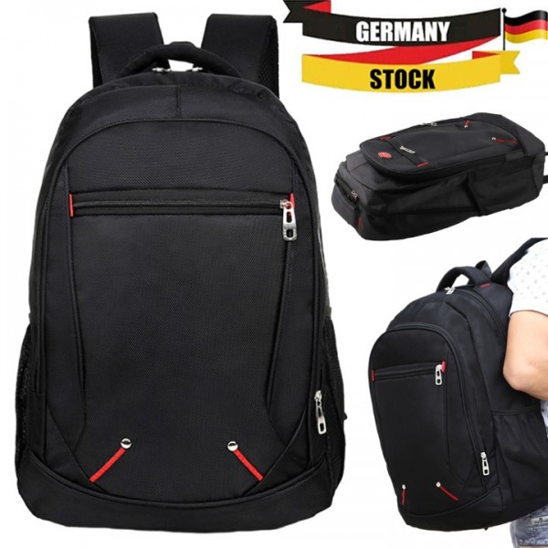 Herren Rucksack Wasserdicht Sport Arbeit Freizeit Schulrucksack Tasche Schwarz