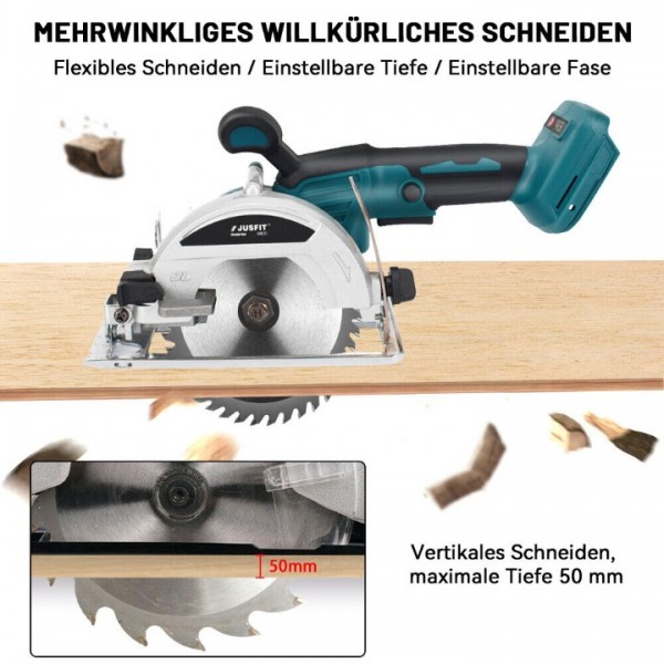 125mm Electric Circular Saw Cordless Brushless 45° Cutting Angle