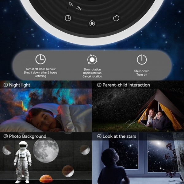 12IN1/Astronaut LED Sternenhimmel Projektor Lampe Nebula Planetarium Nachtlichte